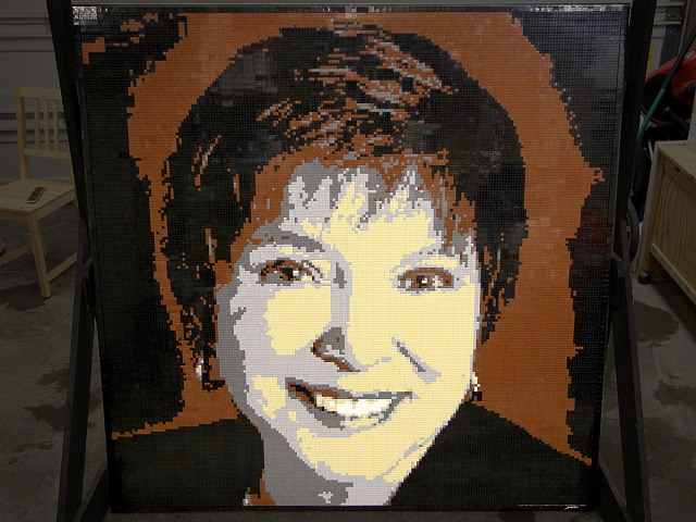 Irene closeup Lego Mosaic by Brickwares