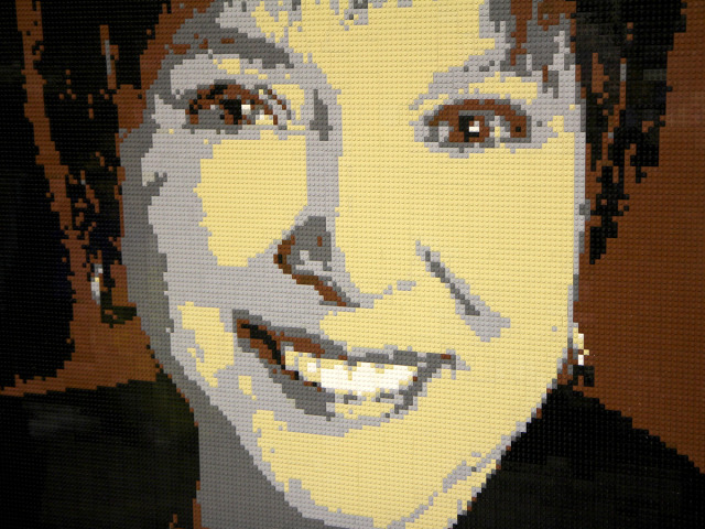 Irene extreme closeup Lego Mosaic by Brickwares