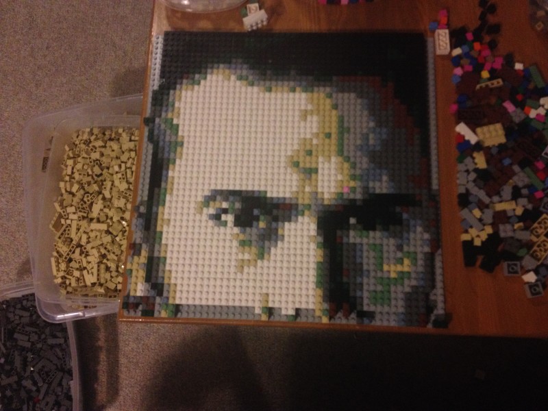 A LEGO Mosaic by Dave Ware (Brickwares) of Bruce Campbell