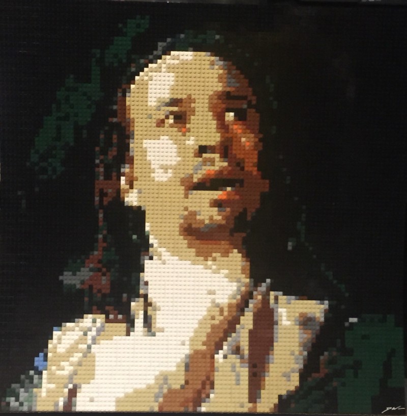 Lego Mosaic of Lin-Manuel Miranda as Alexander Hamilton (by Dave Ware of Brickwares)