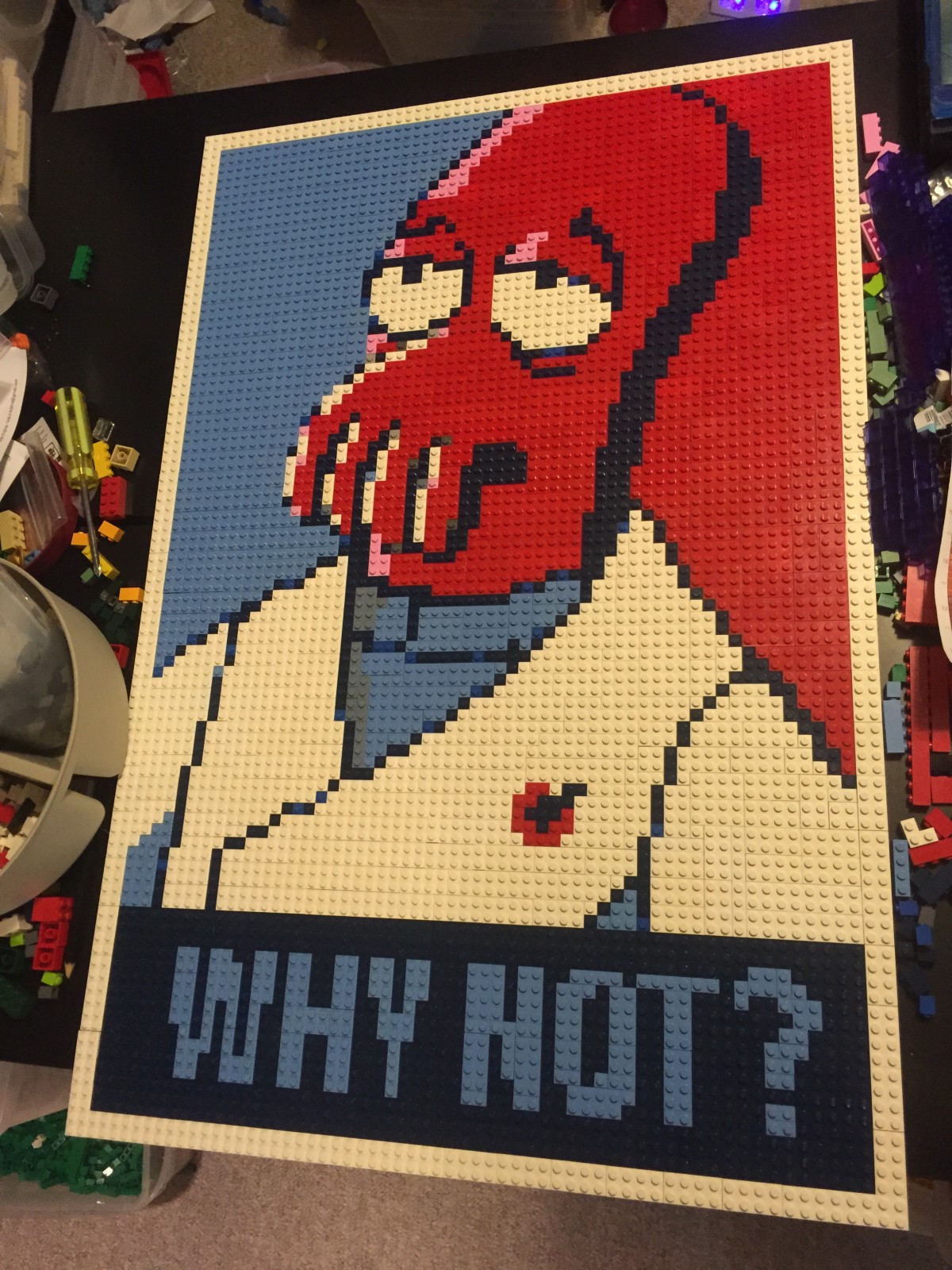 Zoidberg, a Lego Mosaic by Dave Ware (Brickwares)