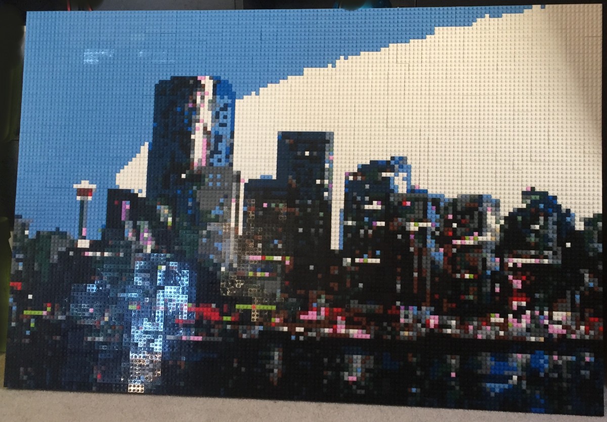 Calgary Skyline Lego Mosaic by Dave Ware (Brickwares)